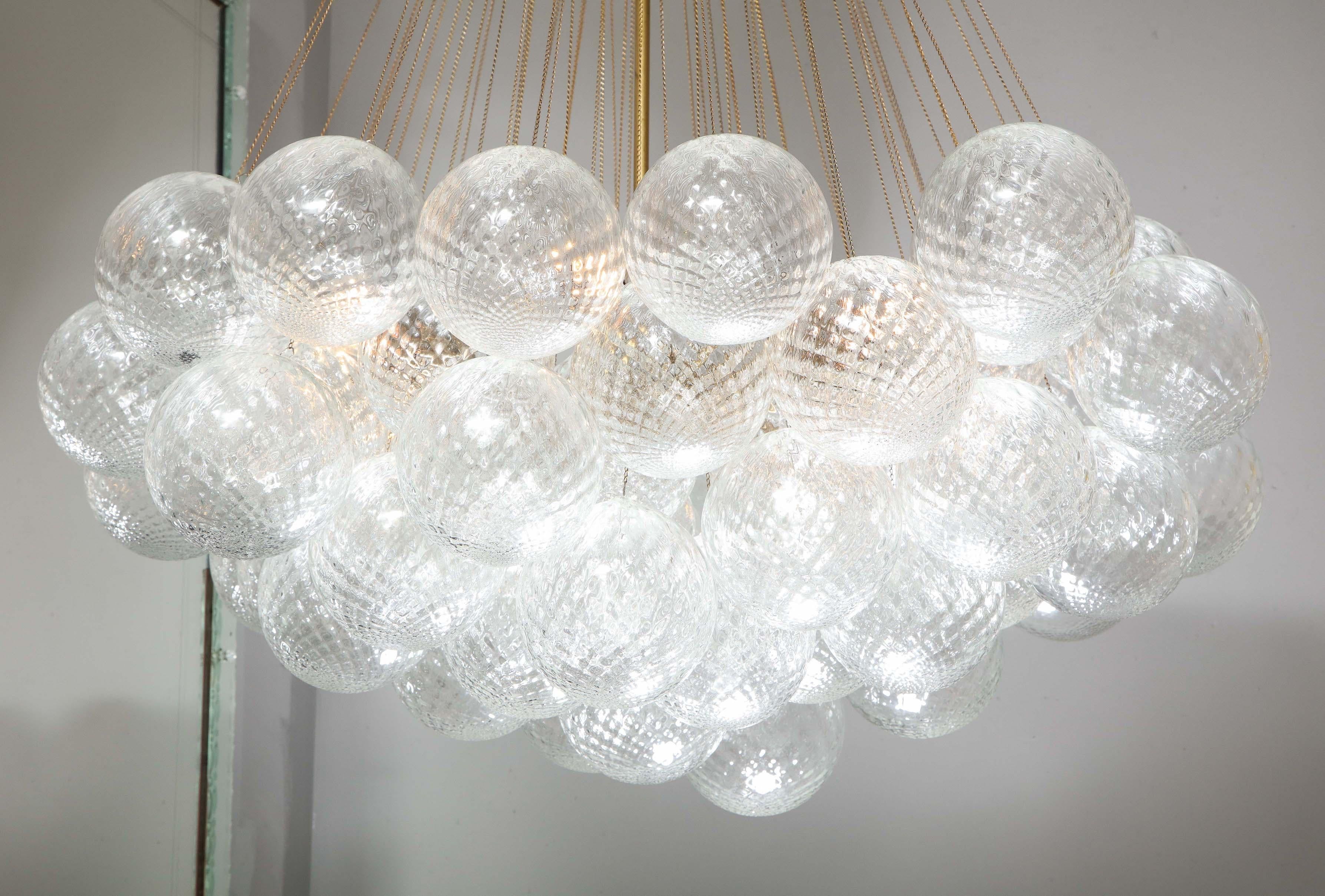 American Murano Floating Clustered Globe Chandelier For Sale