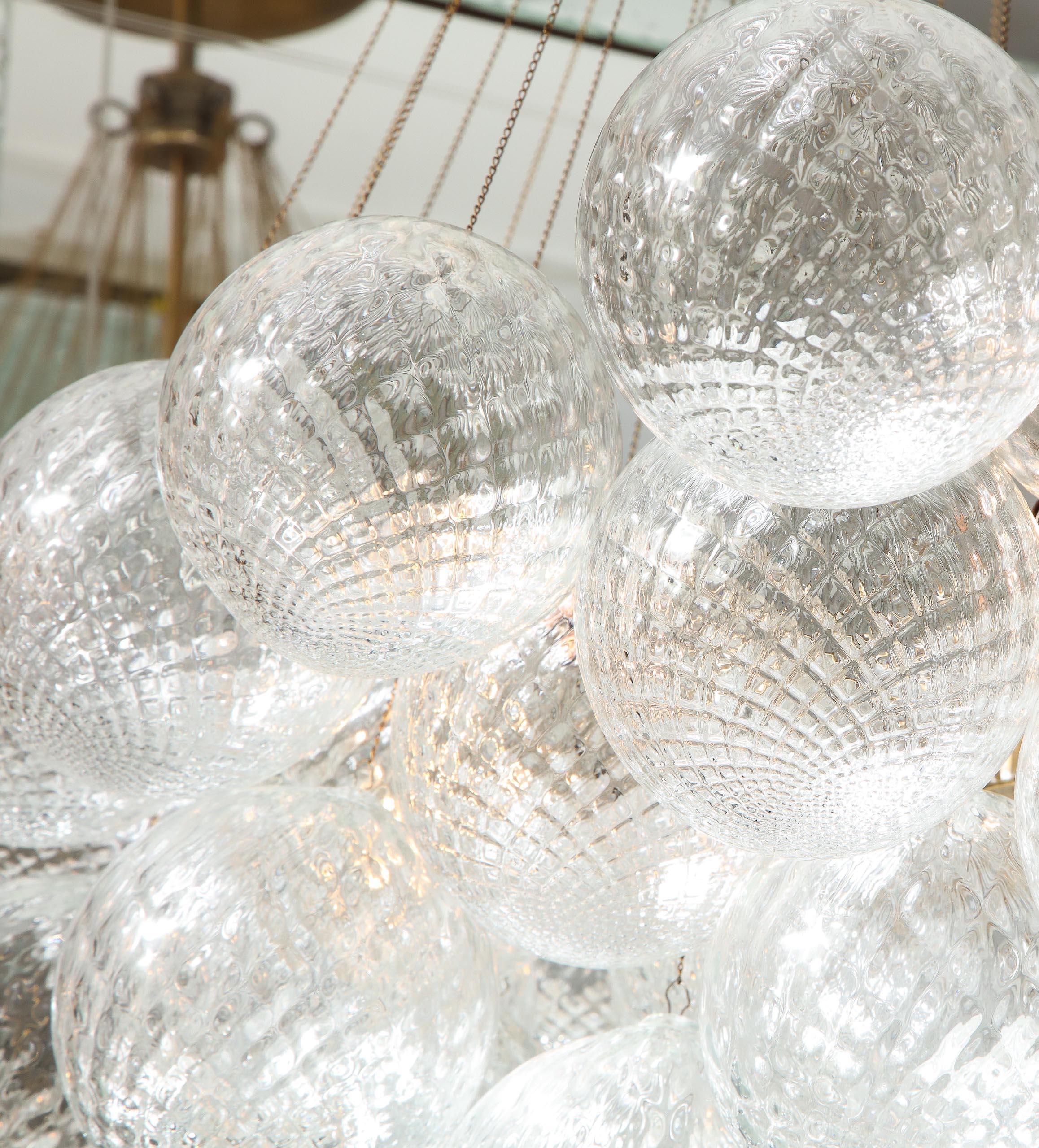 Murano Floating Clustered Globe Chandelier In New Condition For Sale In New York, NY