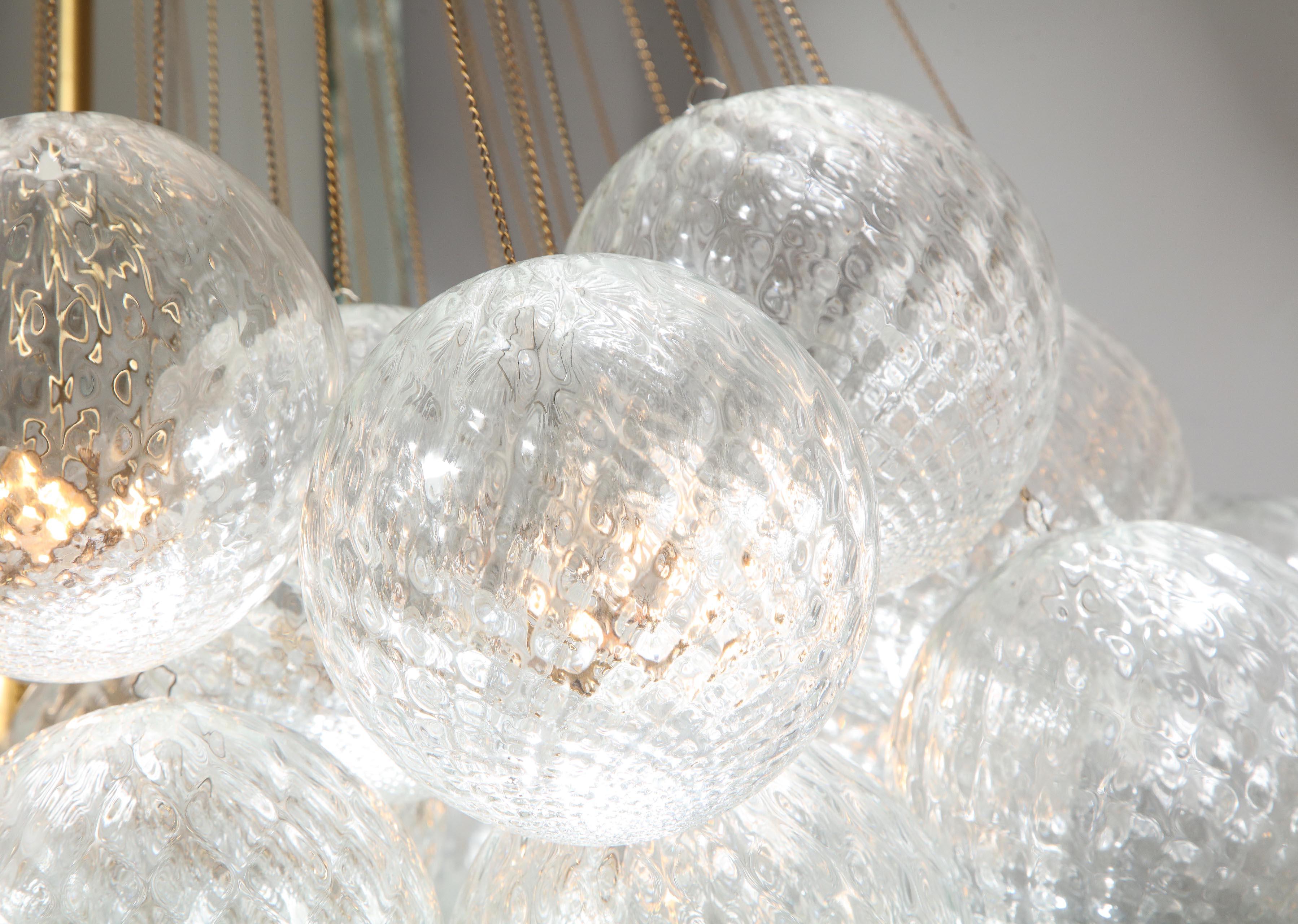 Contemporary Murano Floating Clustered Globe Chandelier For Sale