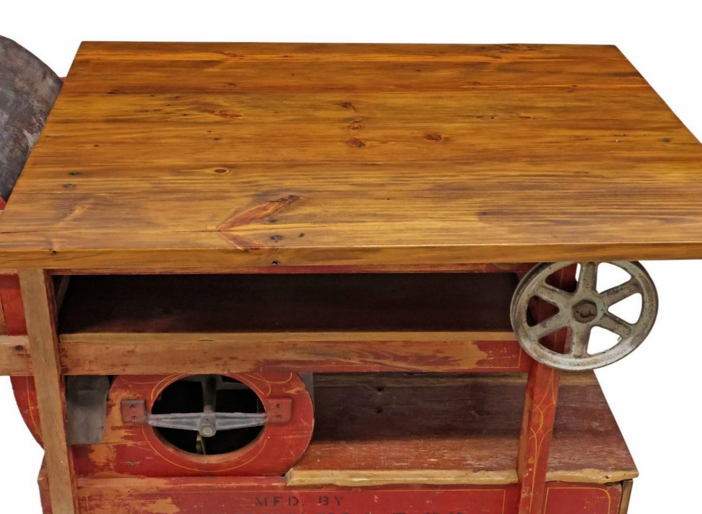 Custom American Antique Industrial Farm Clipper Now Work Table Kitchen Island en venta 6