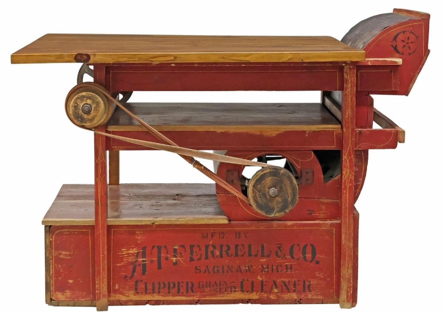 Custom American Antique Industrial Farm Clipper Now Work Table Kitchen Island Estadounidense en venta