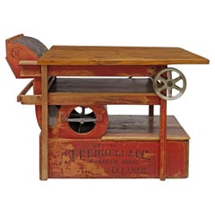 Custom American Antique Industrial Farm Clipper Now Work Table Kitchen Island