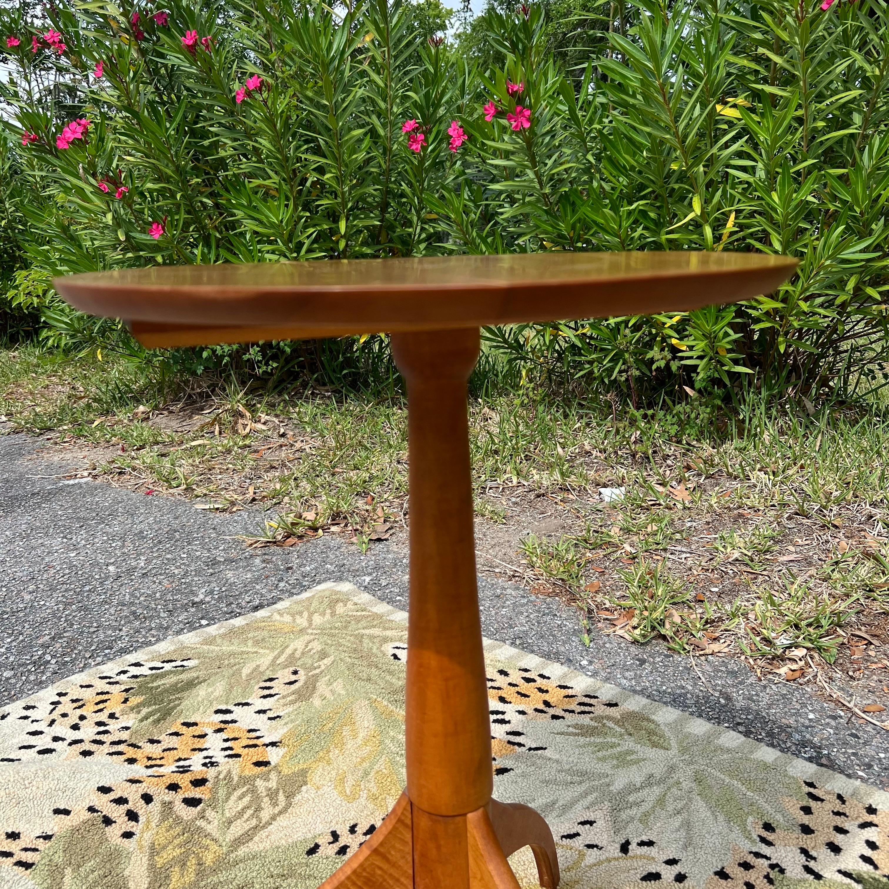 Custom American Studio Made Cherry Side Table in Shaker Taste For Sale 3