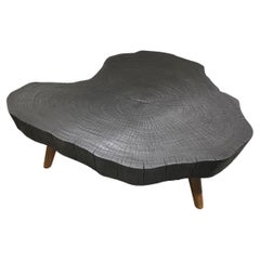 CUSTOM Andrianna Shamaris Amorphous Charred Coffee Table with Charred wood legs