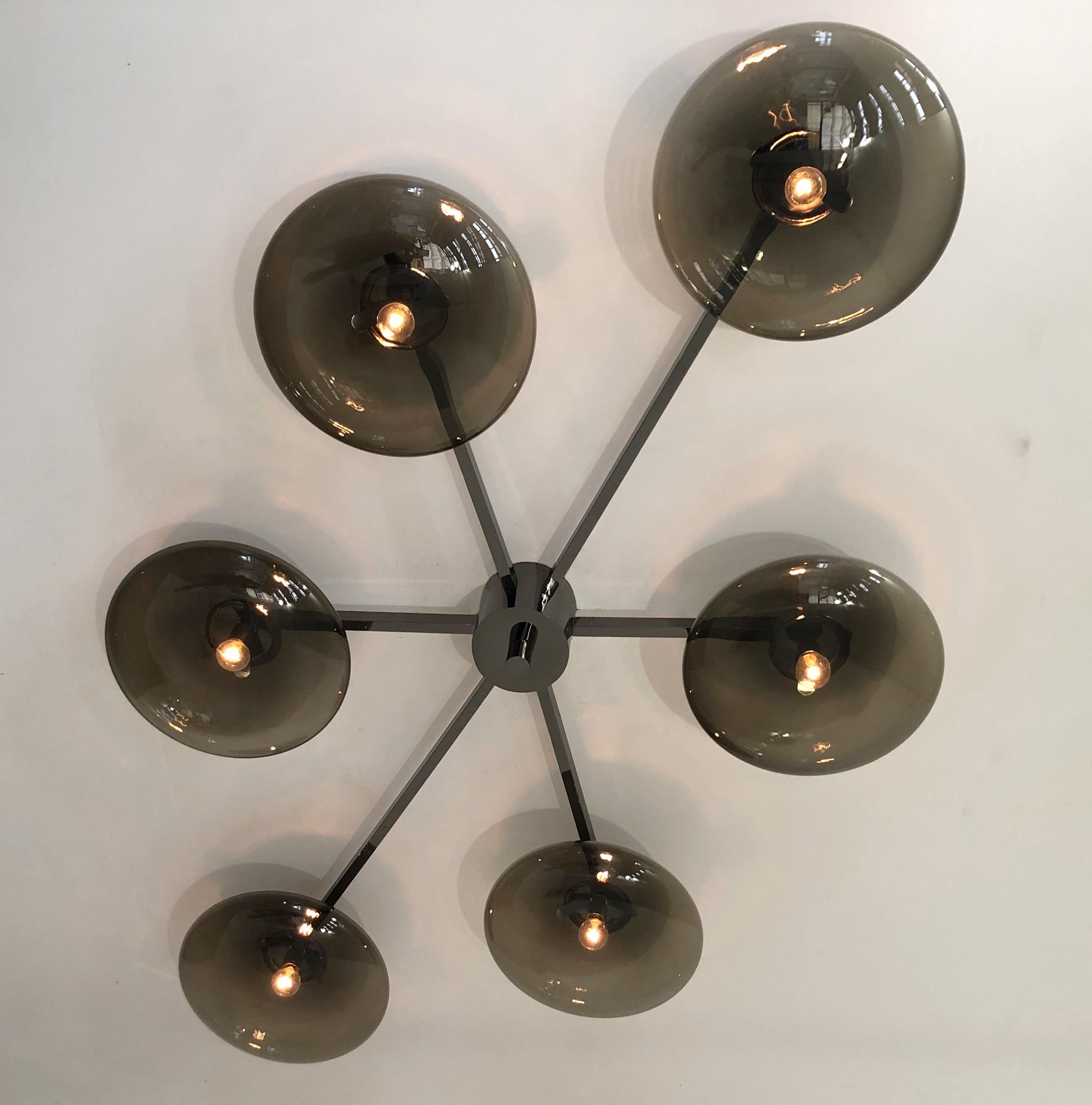 Italian Custom Angelo Shade Flush Mount for Laura For Sale