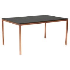 Custom Antique Copper and Ebonized Oak Dining Table