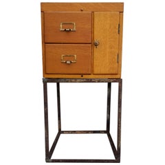 Custom Antique File Cabinet with Steel Base