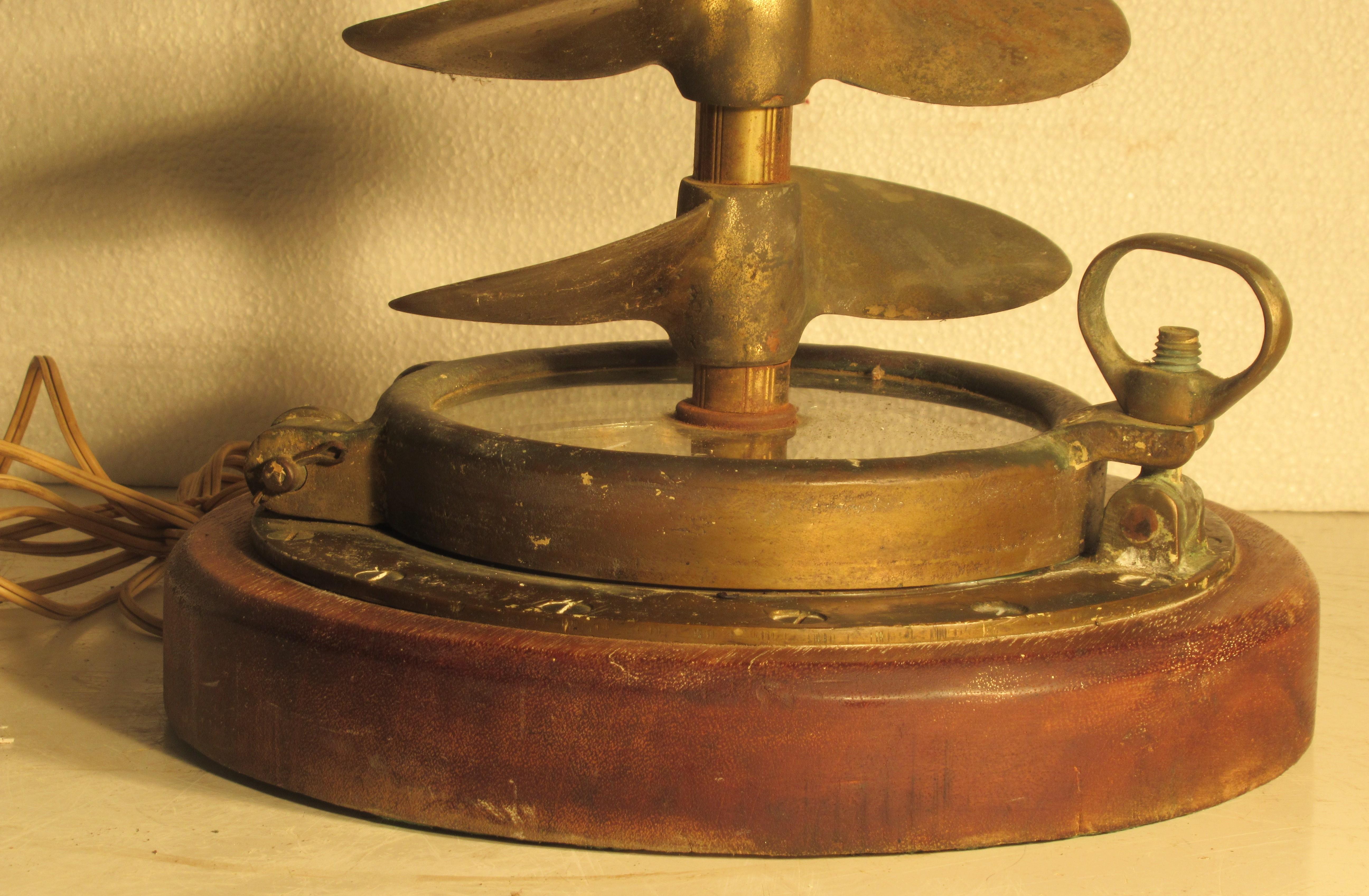  Custom Antique Nautical Theme Lamp with Propellers and Porthole 3