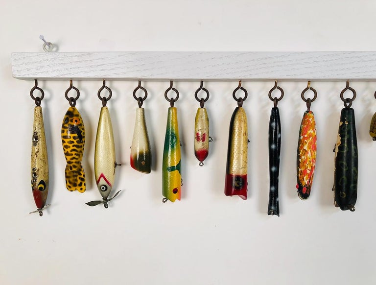 Custom Antique Nautical Wooden Fishing Lure Display at 1stDibs