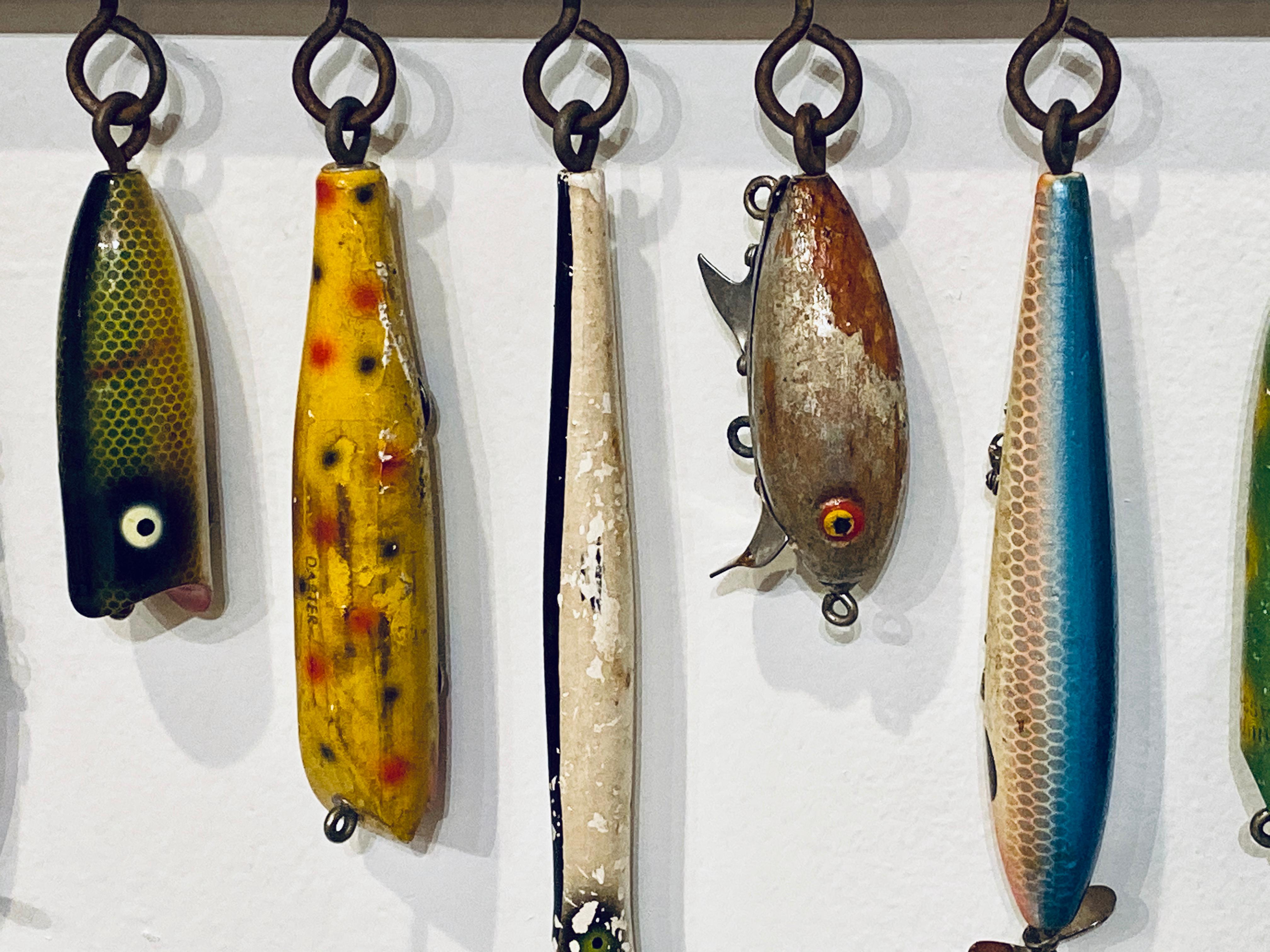 American Custom Antique Nautical Wooden Fishing Lure Display