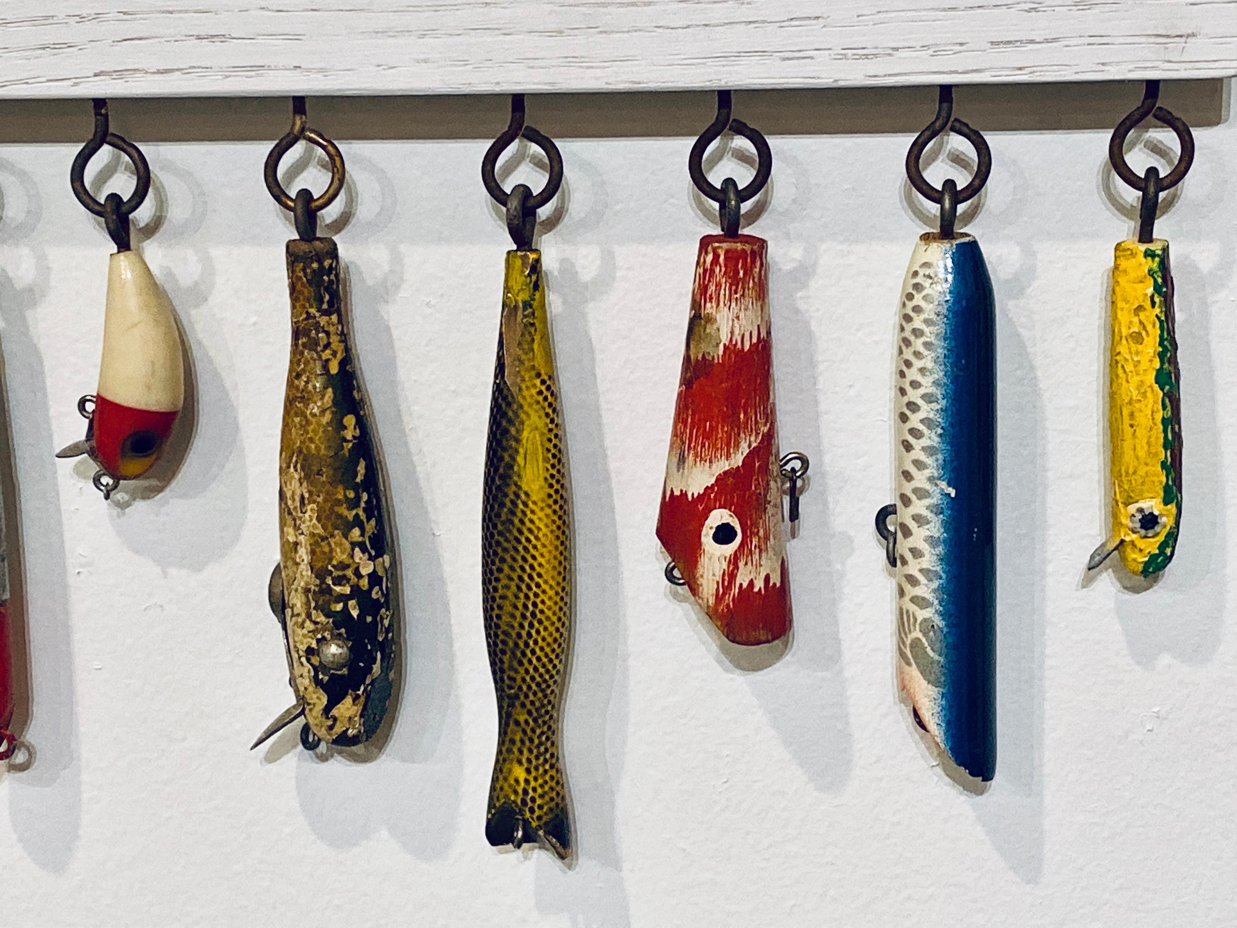 Custom Antique Nautical Wooden Fishing Lure Display at 1stDibs