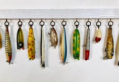 Custom Antique Nautical Wooden Fishing Lure Display