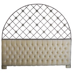 Custom Antique Wrought Iron & Velvet Headboard by Melissa Levinson