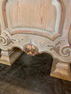 Custom Antiqued Mirrored Dining Table on Pair of French Carved Pine Bases
