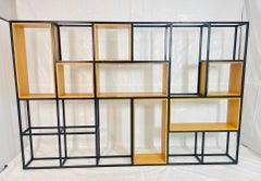Custom Architectural Metal and Wood Display Cabinet / Bookcase, USA 1990's
