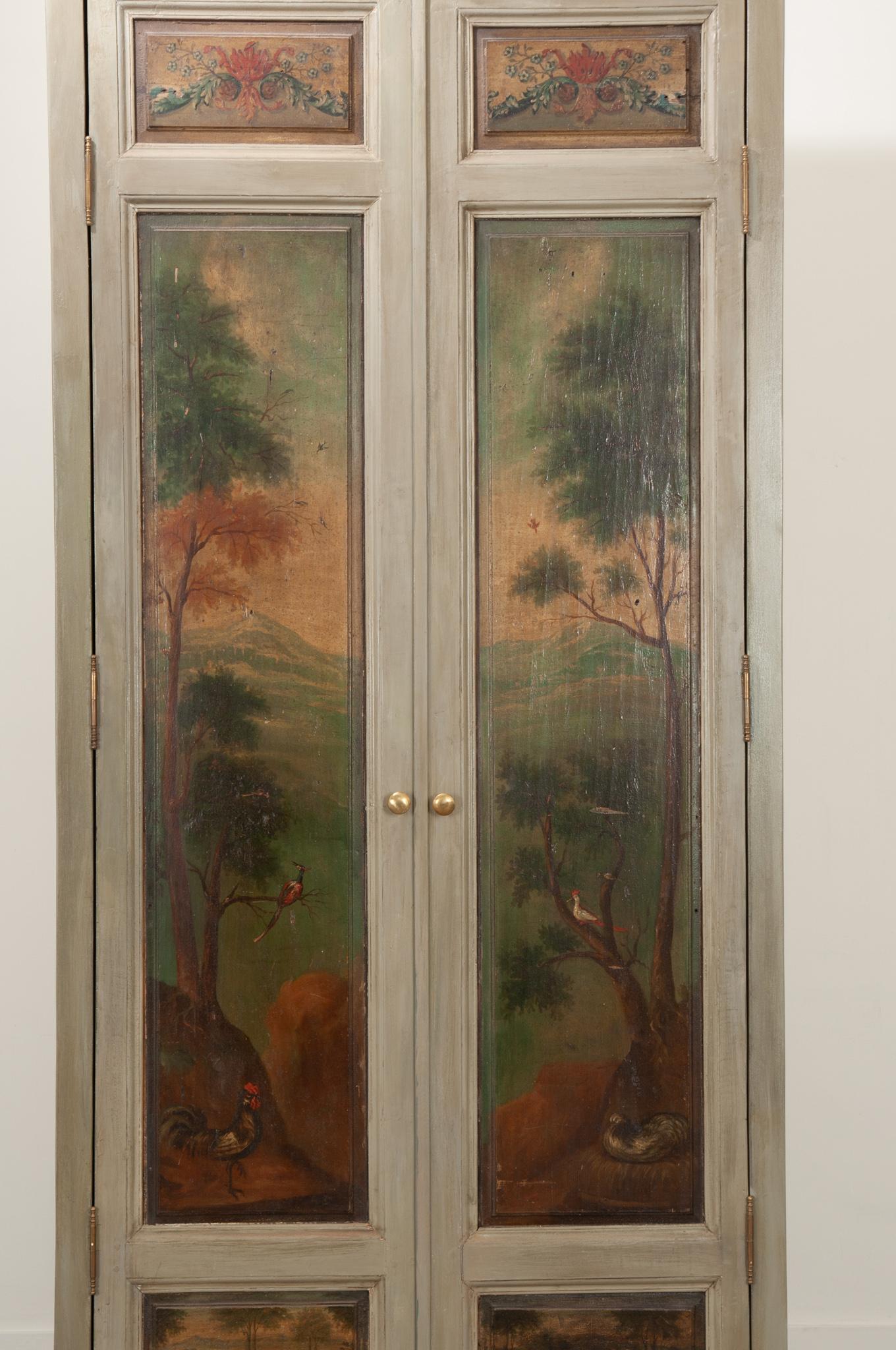 Other Custom Armoire Made with 19th Century Painted Boiserie Doors For Sale