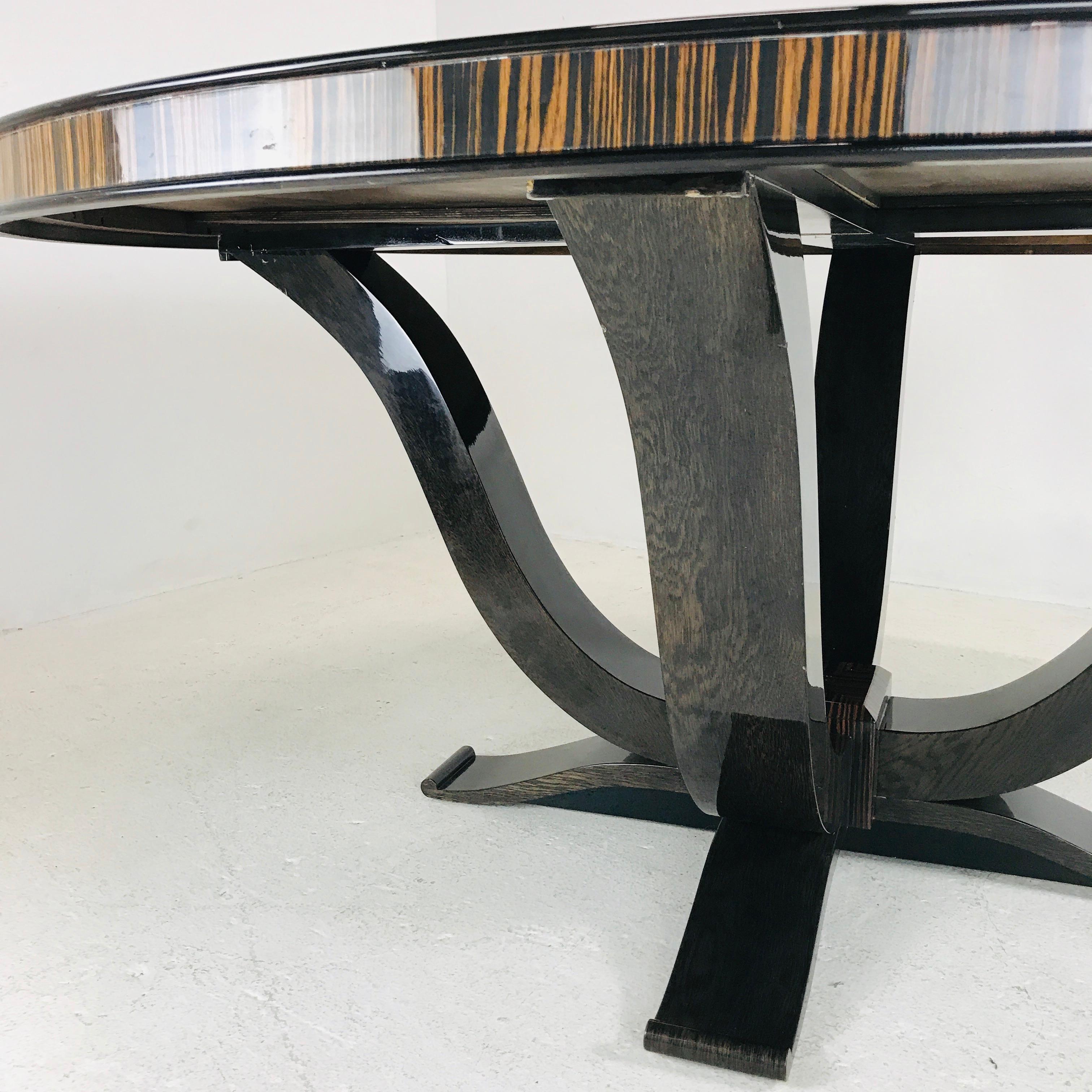 Custom Art Deco Dining Table In Excellent Condition In Dallas, TX