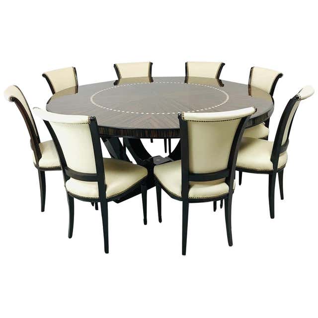 Antique Art Deco Dining Table plus 8 Chairs and Sideboard at 1stdibs