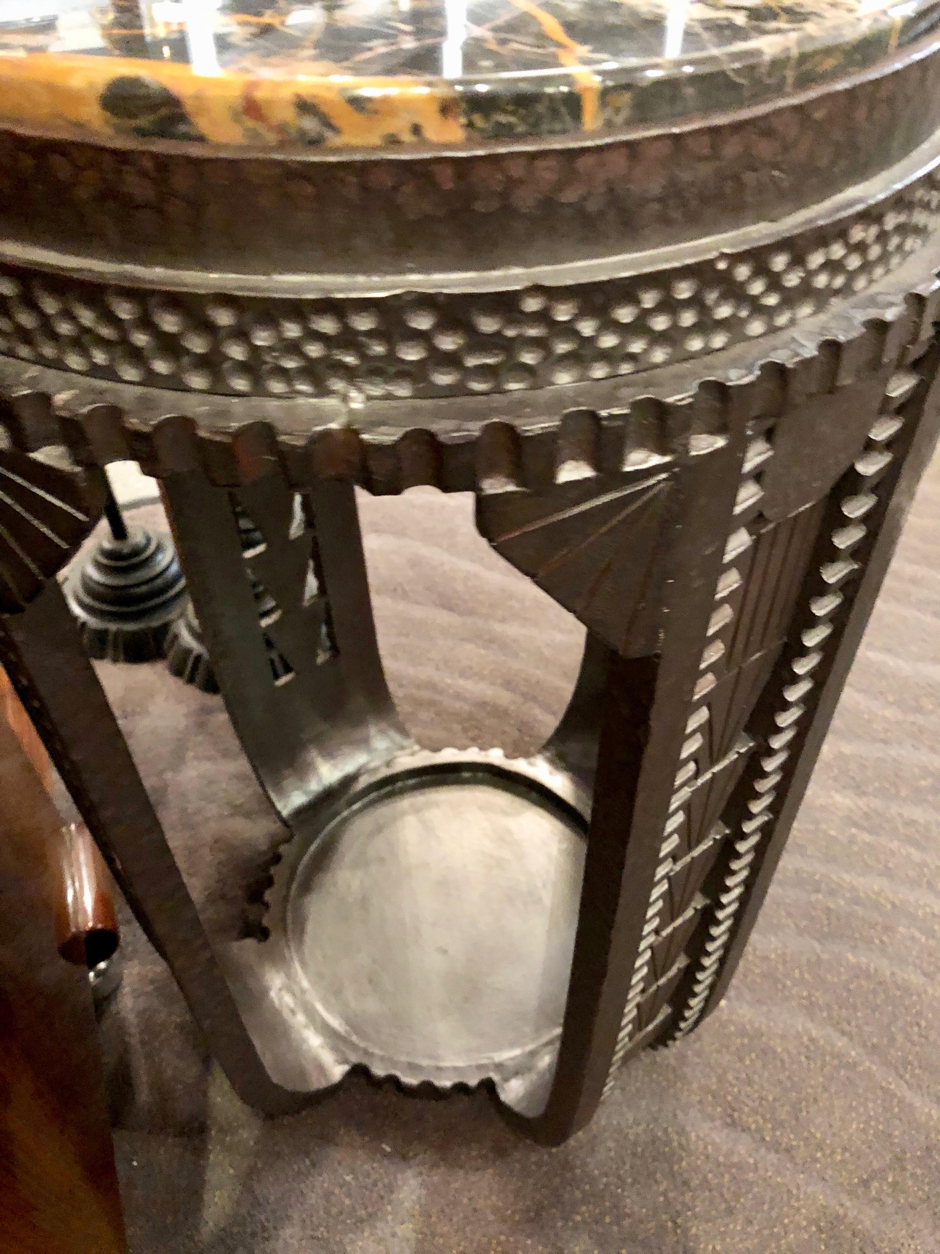 Custom Art Deco French Style Iron Table in the Style of Edgar Brandt 2