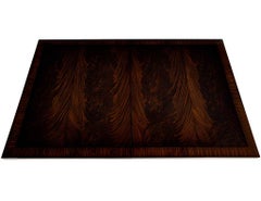 Custom Art Deco Inspired Flamed Mahogany Dining Table High Gloss