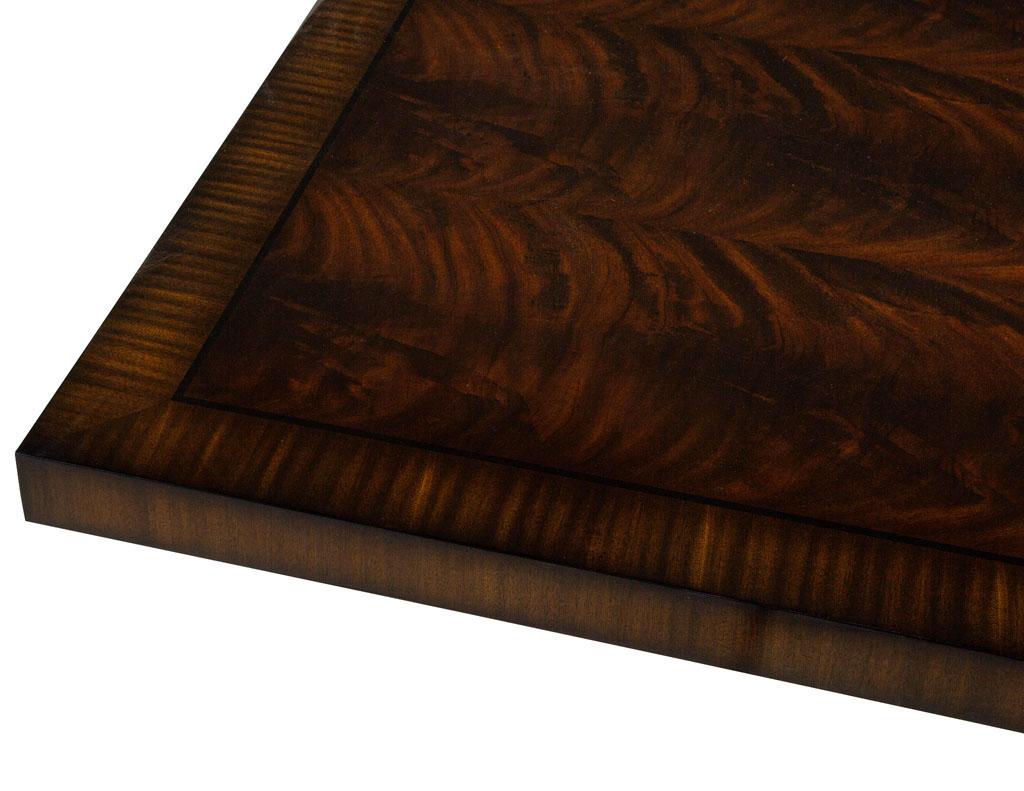 Custom Art Deco Inspired Mahogany Dining Table with Rosewood Banding Design For Sale 3