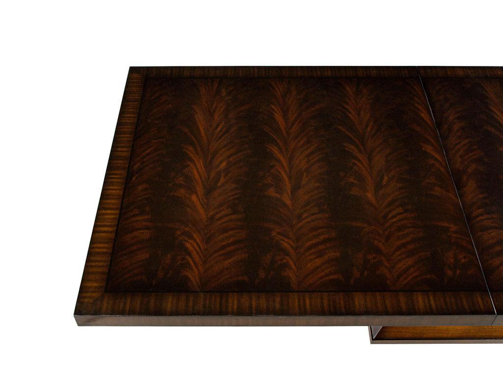 Custom Art Deco Inspired Mahogany Dining Table with Rosewood Banding Design For Sale 9