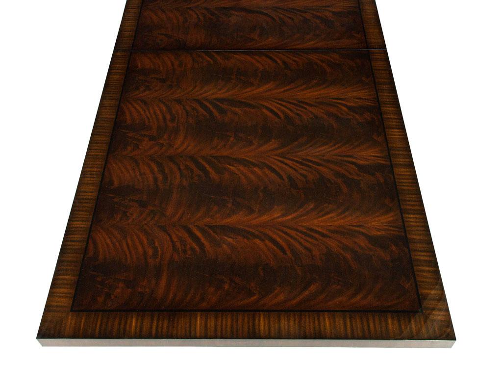 Custom Art Deco Inspired Mahogany Dining Table with Rosewood Banding Design In New Condition For Sale In North York, ON