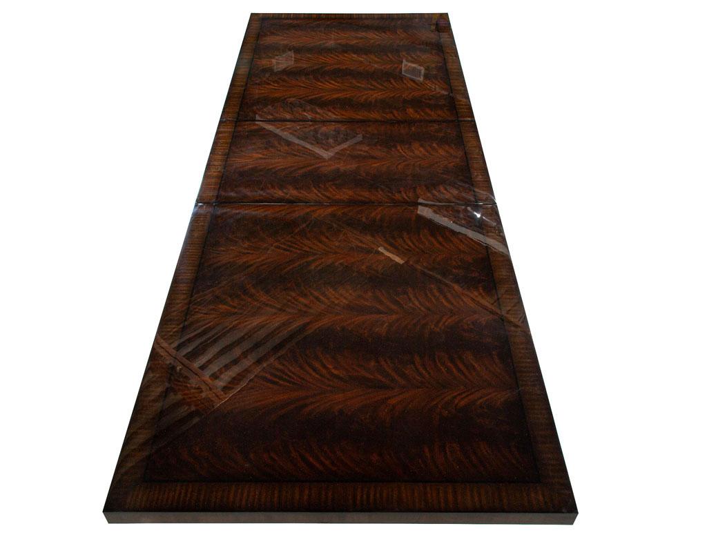 Custom Art Deco Inspired Mahogany Dining Table with Rosewood Banding Design For Sale 1