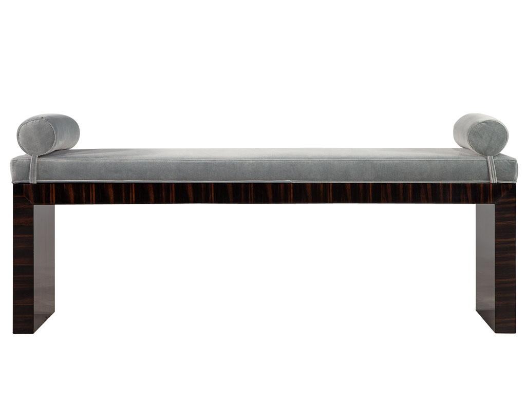 Custom Art Deco Inspired Modern Macassar Bench by Carrocel 7