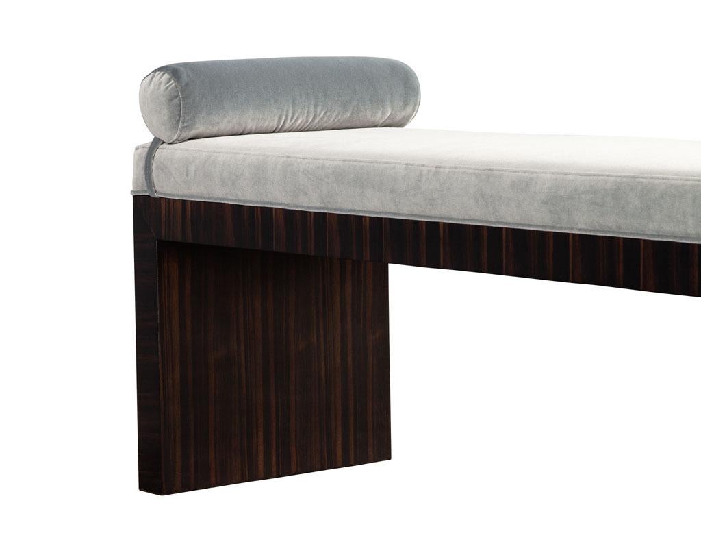 Custom Art Deco Inspired Modern Macassar Bench by Carrocel 12