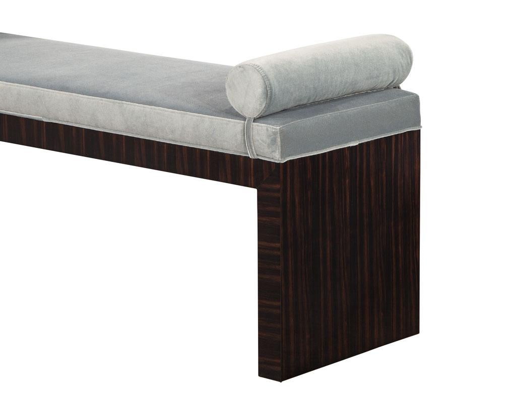 Custom Art Deco Inspired Modern Macassar Bench by Carrocel In New Condition In North York, ON
