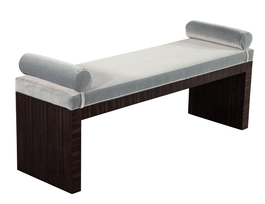 Custom Art Deco Inspired Modern Macassar Bench by Carrocel 2