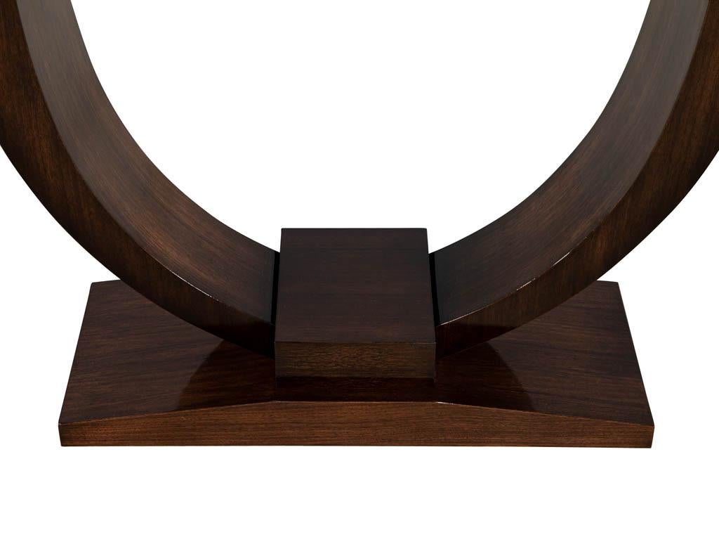 Custom Art Deco Inspired Modern Walnut Console Table For Sale 2