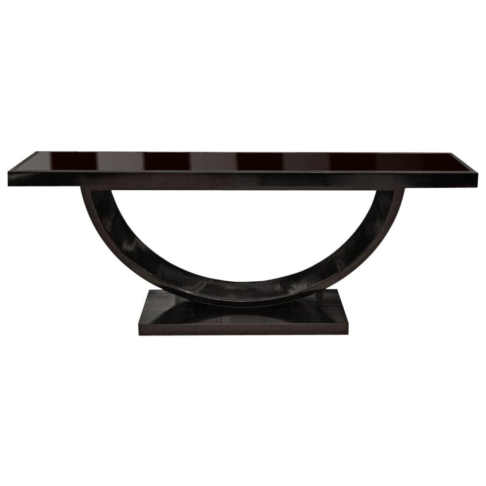 Custom Art Deco Style Lacquered Console Table