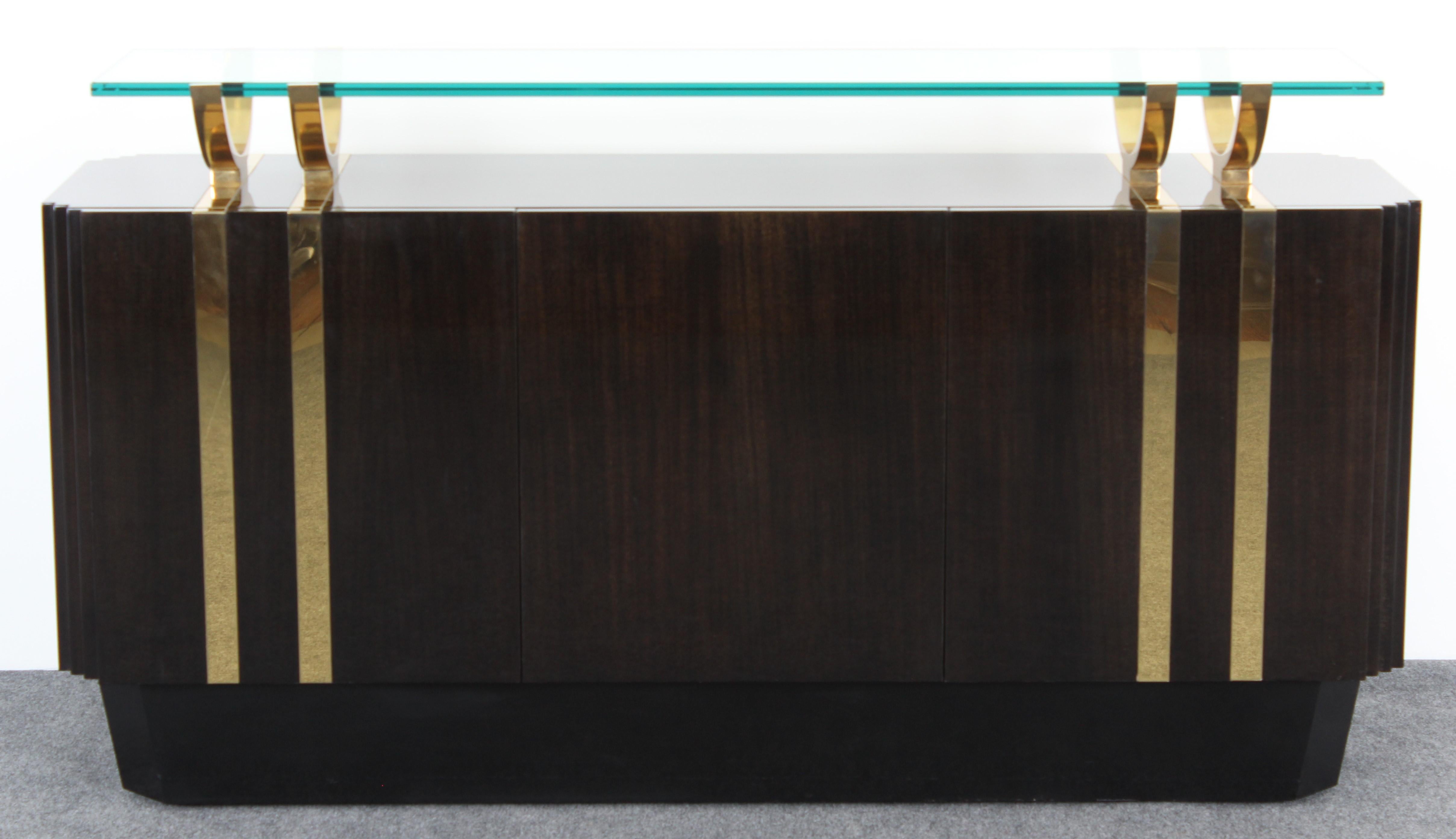 A wonderful, rich credenza with vertical and 