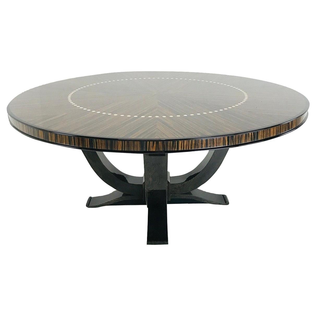 Custom Art Deco Round Dining Table at 1stDibs