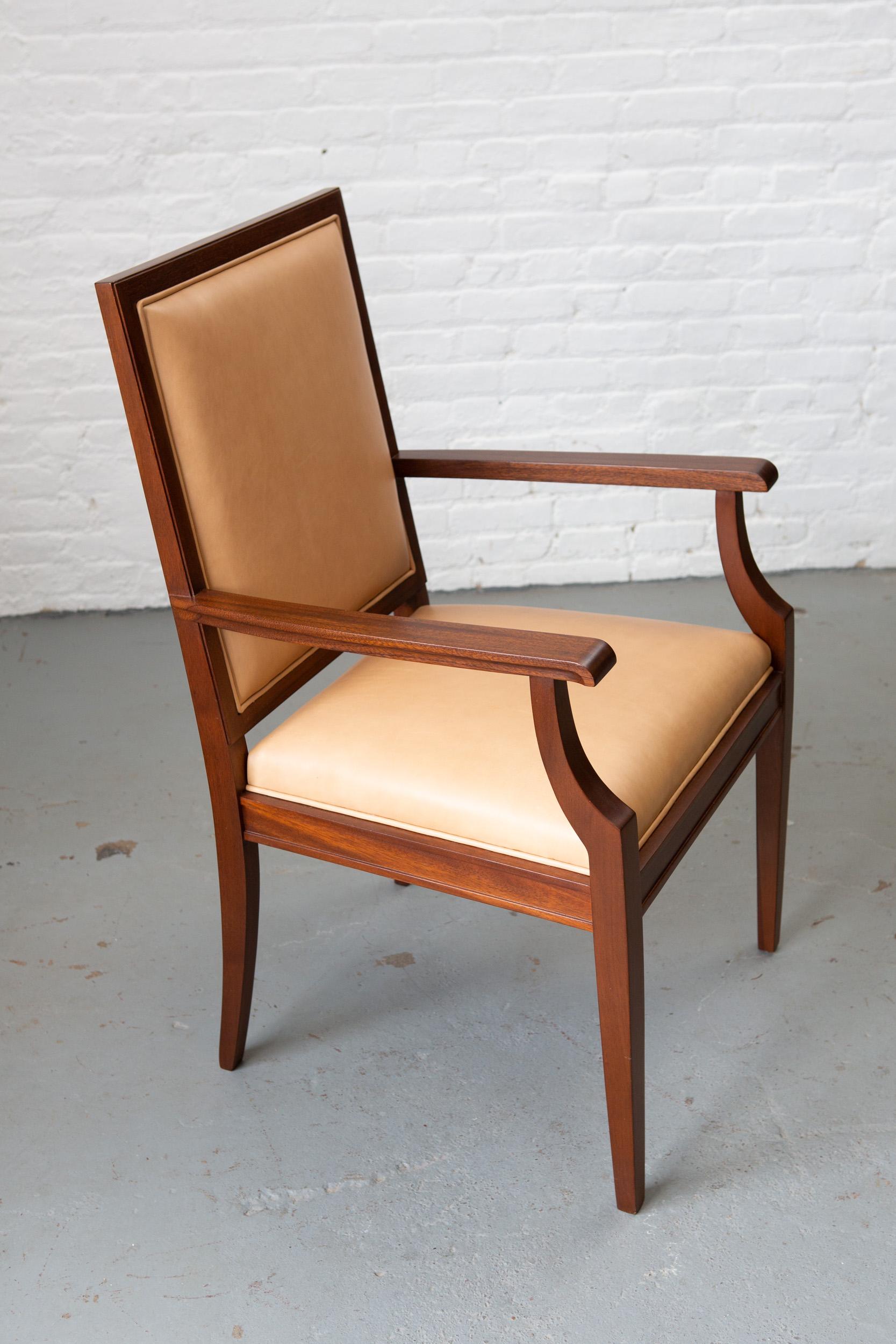 Custom Art Deco Style Mahogany Armchair For Sale 4