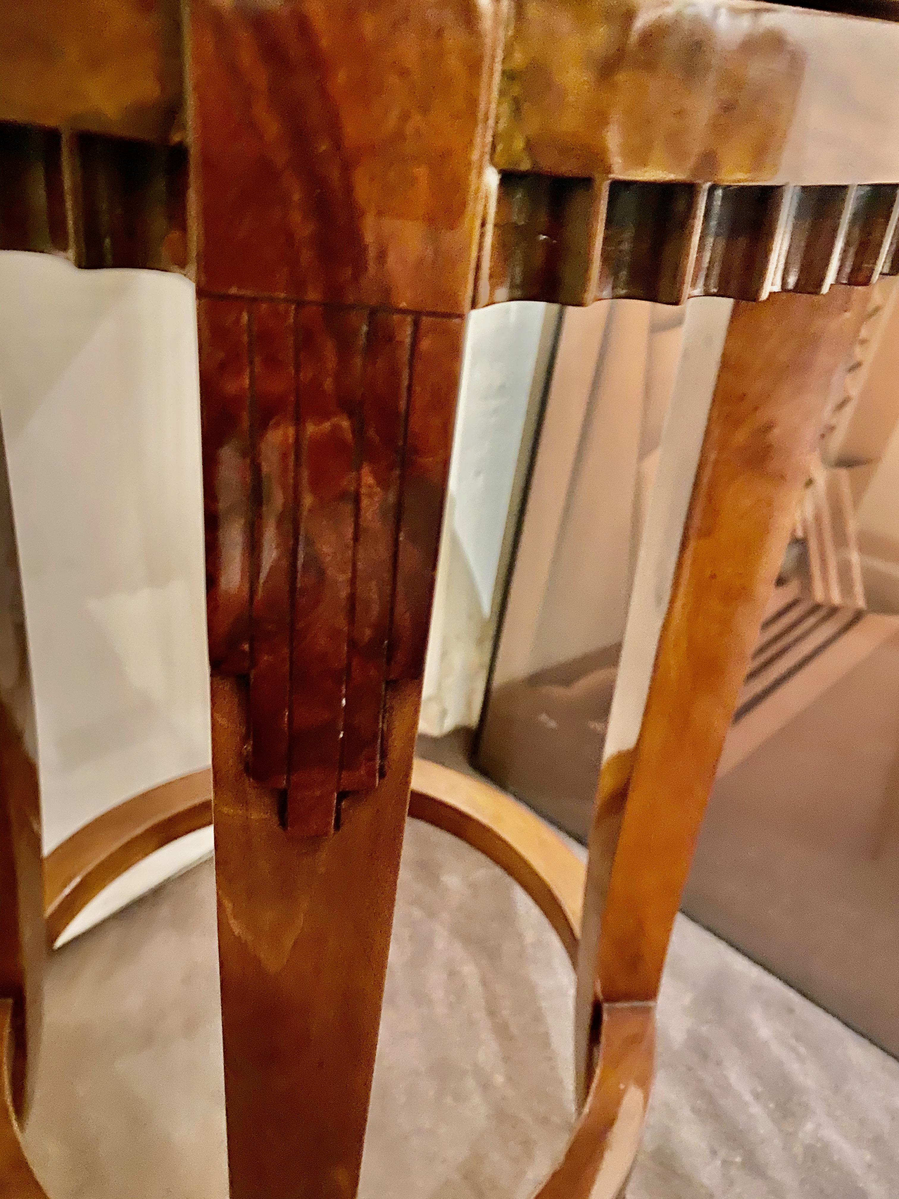 Benutzerdefinierte Art Deco Swivel Wood Barhocker Exotische Hölzer (Leder) im Angebot