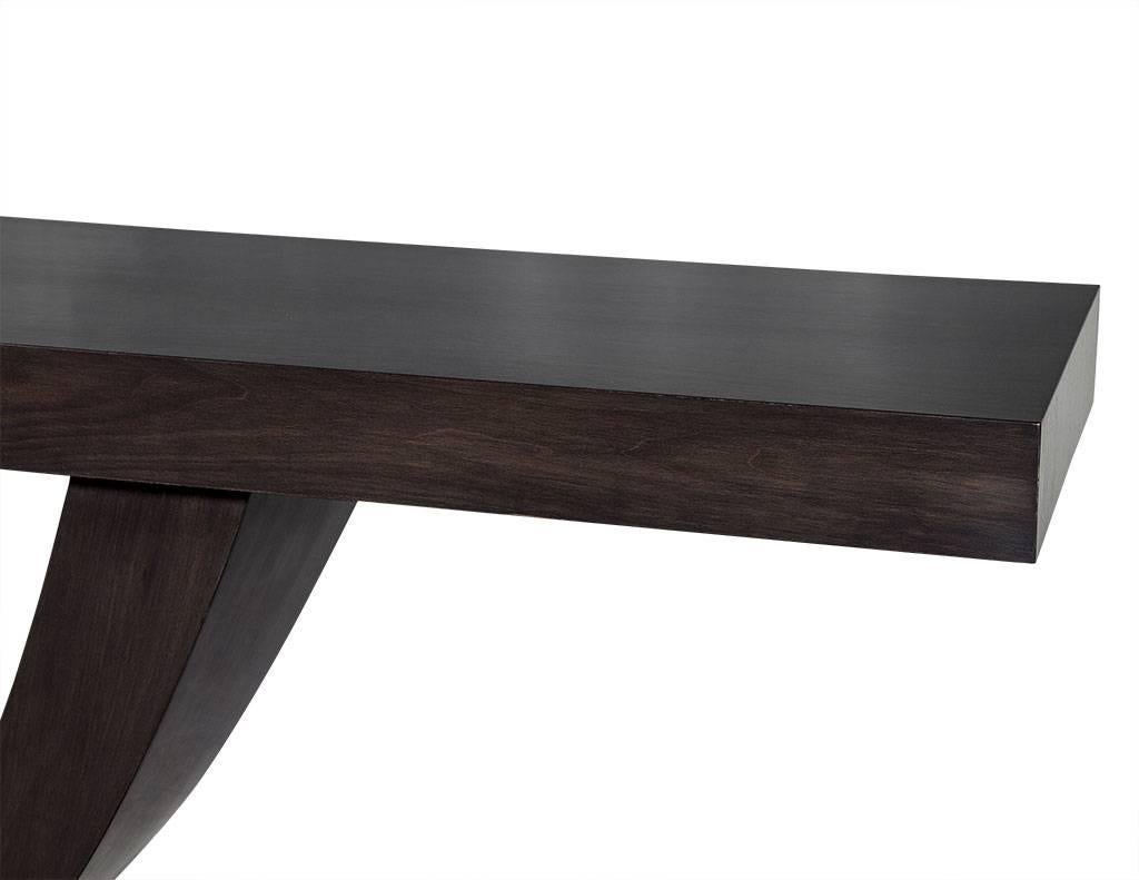 Custom Art Deco Walnut Console Table In New Condition In North York, ON