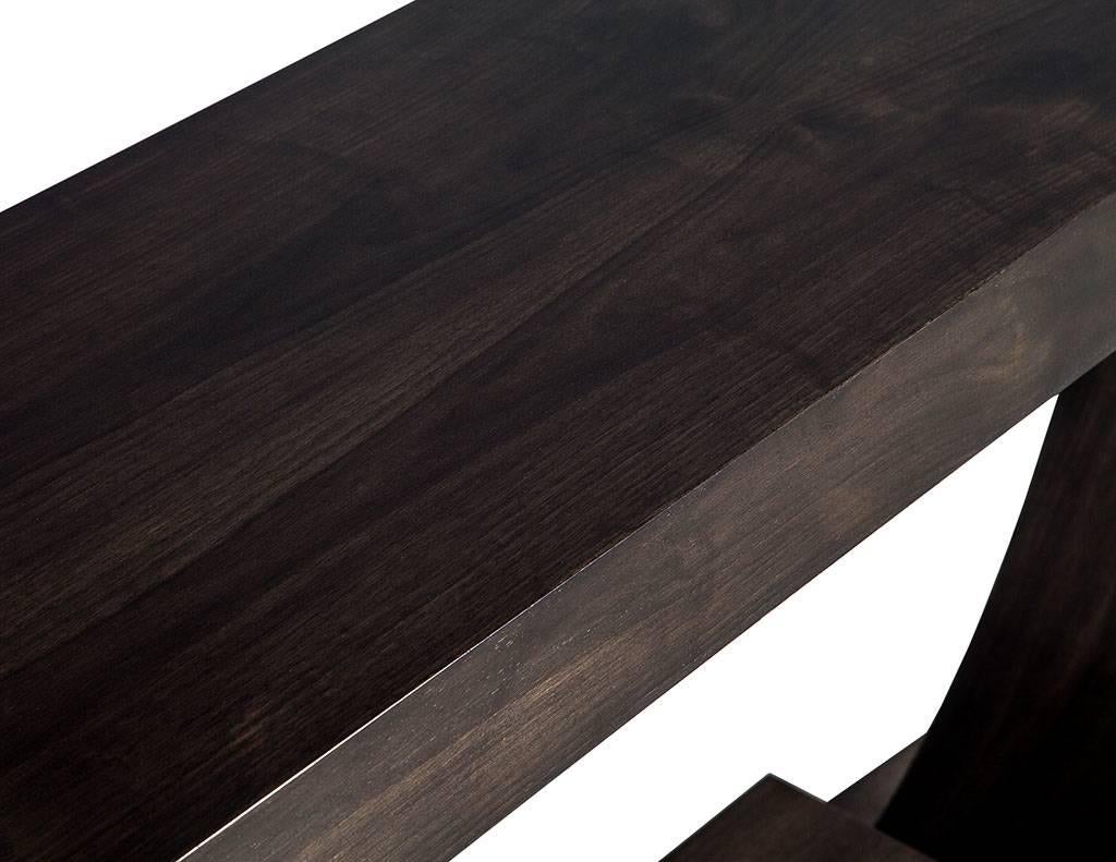Contemporary Custom Art Deco Walnut Console Table