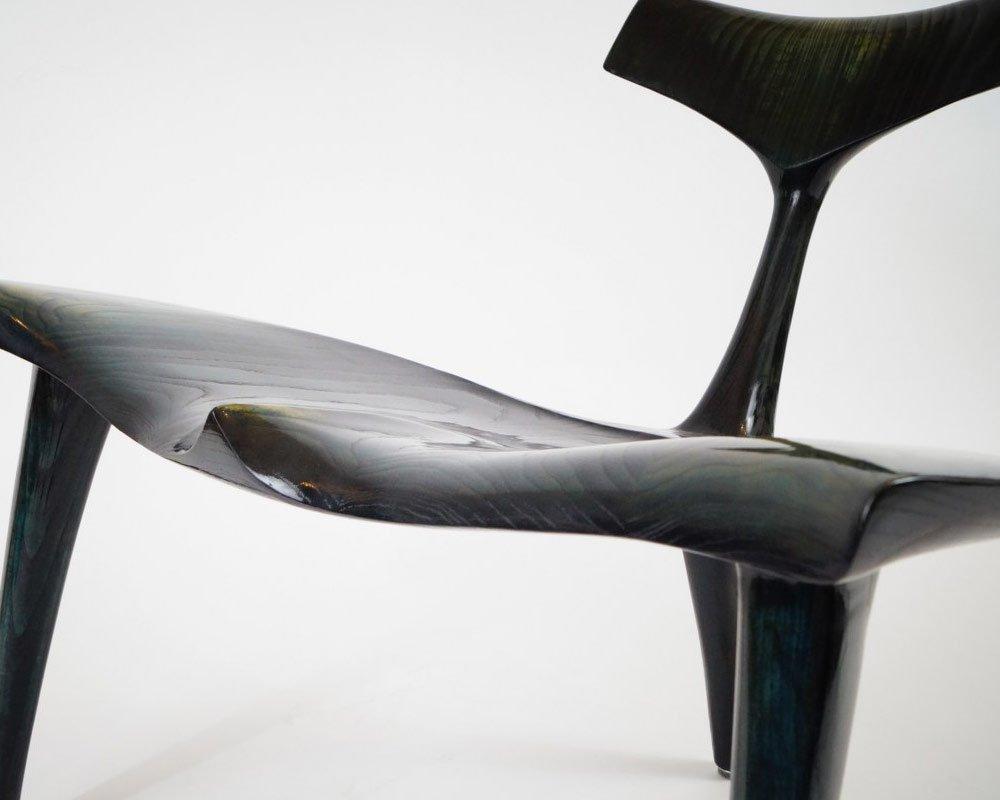 Custom Art Finished Whale Chair Handcrafted and Designed by Morten Stenbaek In New Condition In Geneve, CH