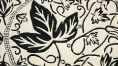 Custom Art Nouveau Wool Rug  Luxury Cream & Black 3D Floral Lurex Carpet