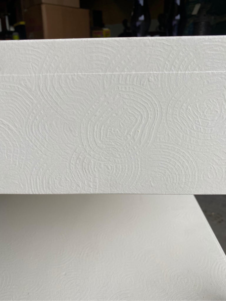 Custom Artisan Made Hand Painted Textured One Drawer Side Tables For ...