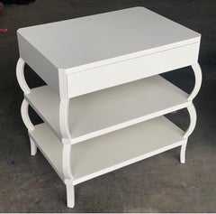 Custom Artisan Made Hand Painted Textured One Drawer Side Tables