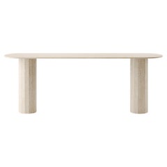 Console Ashby fabriquée à la main en travertin par Lemon 92"x16"x46"