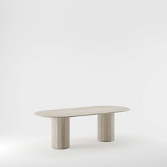 Custom Ashby Oval Dining Table in Honed Travertine 42" x 69"