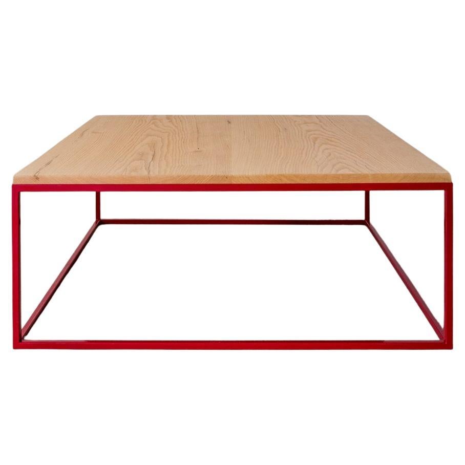 Custom AT White Oak and Steel  Coffee Table For Sale