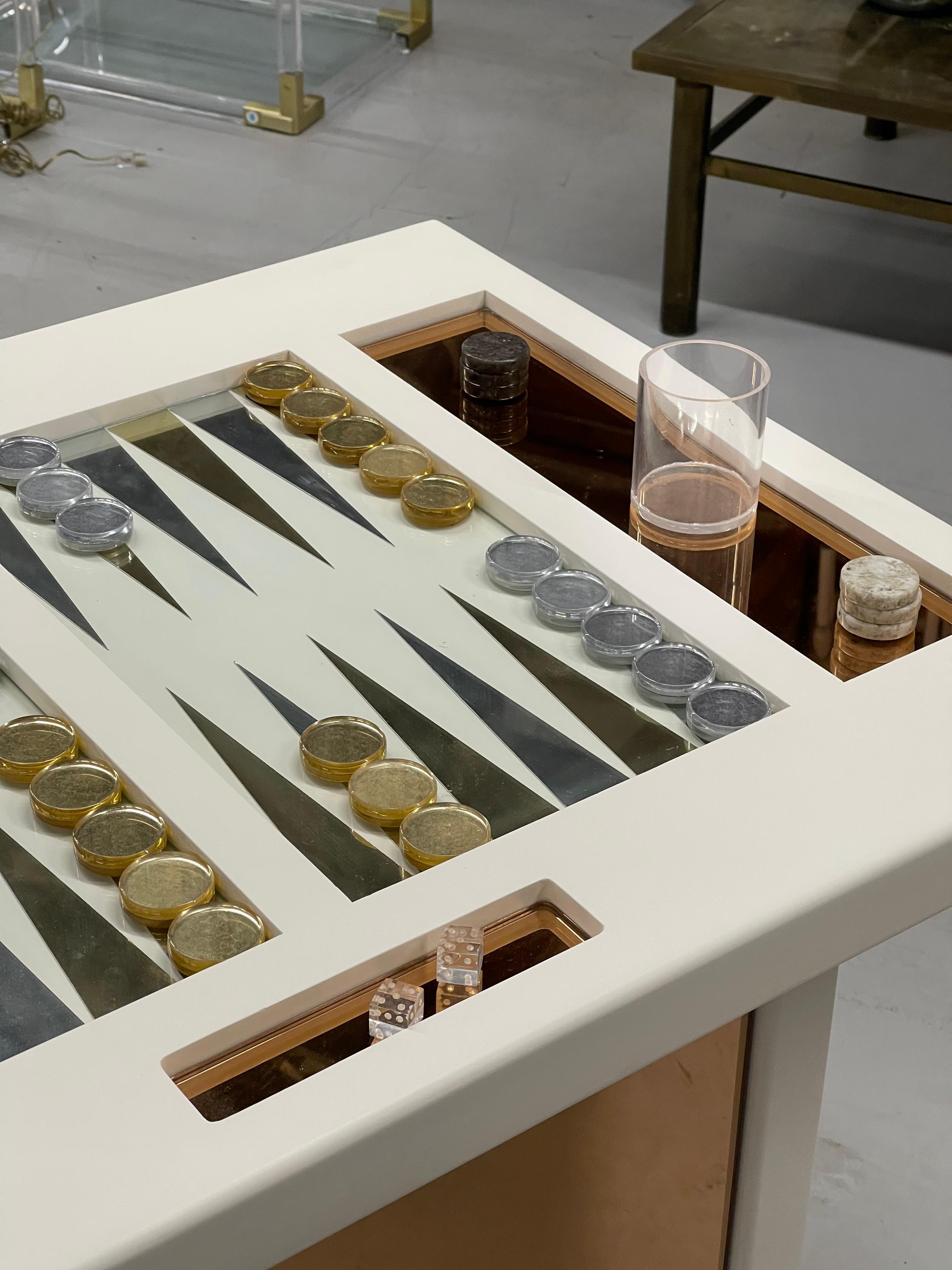 Hand-Crafted Custom 1980’s Backgammon Game Table