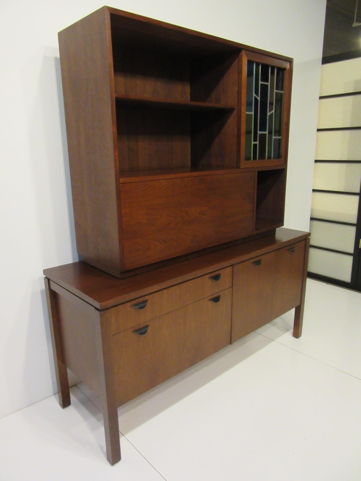 20th Century Custom Bar Cabinet / Credenza in the Style of Midcentury Jens Risom