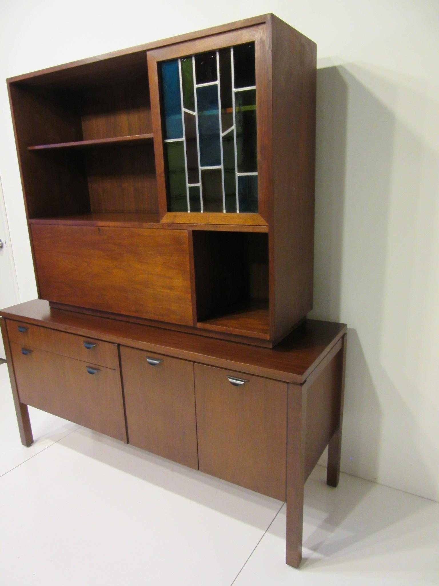 Wood Custom Bar Cabinet / Credenza in the Style of Midcentury Jens Risom